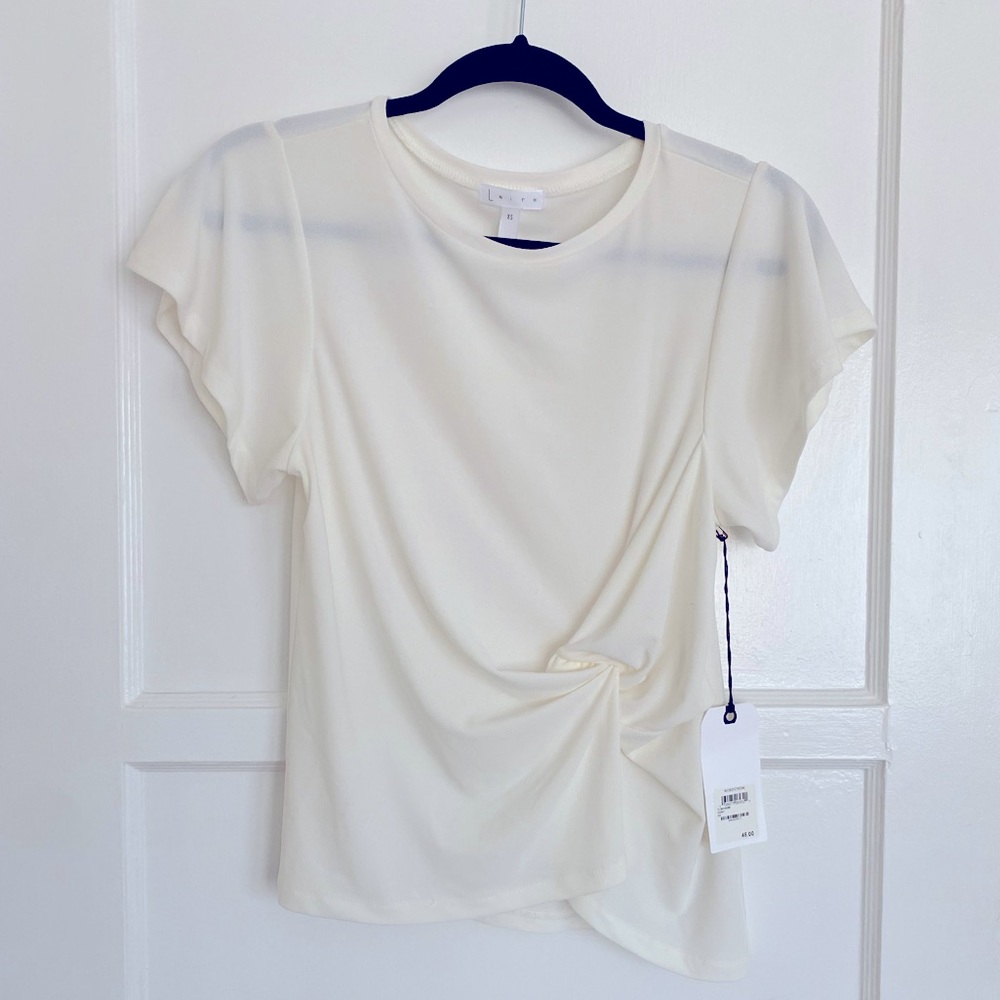 NWT Nordstrom Ivory Gathered Blouse | Extra-Small